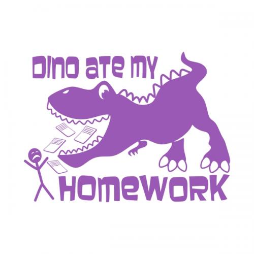 Dino Ate My Homework SVG Cuttable Designs