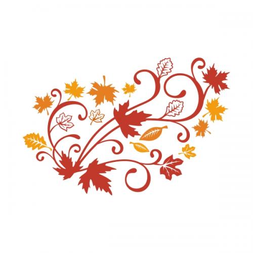 Fall Leaves Accents SVG Cuttable Design