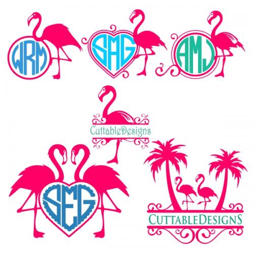 Flamingo SVG Cuttable Frames