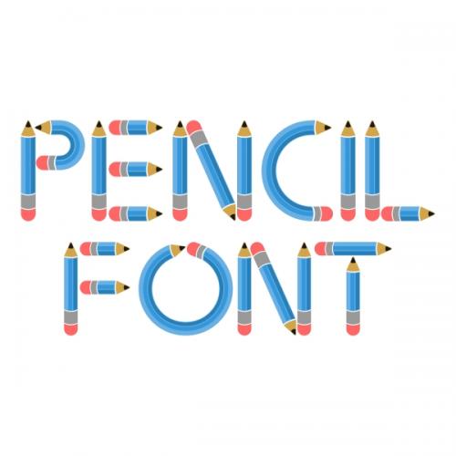 Pencil SVG Cuttable Fonts