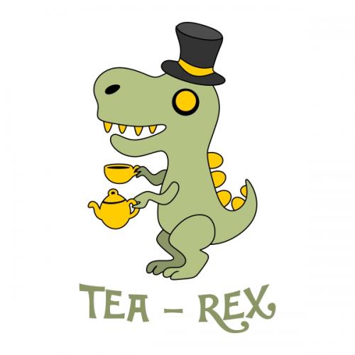 Tea-Rex Dinosaur Dino SVG Cuttable Designs