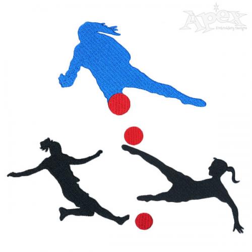 Soccer Women Embroidery Designs