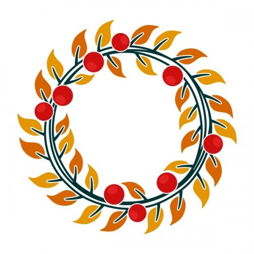 Fall Wreath Monogram SVG Cuttable Frames