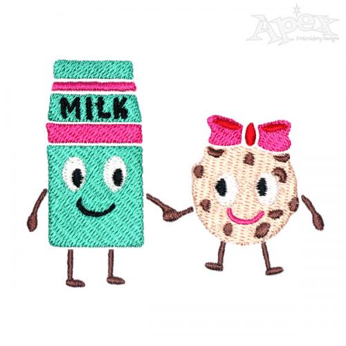Milk and Cookie Embroidery Designs