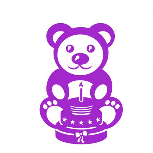 Birthday Bear SVG Cuttable Files