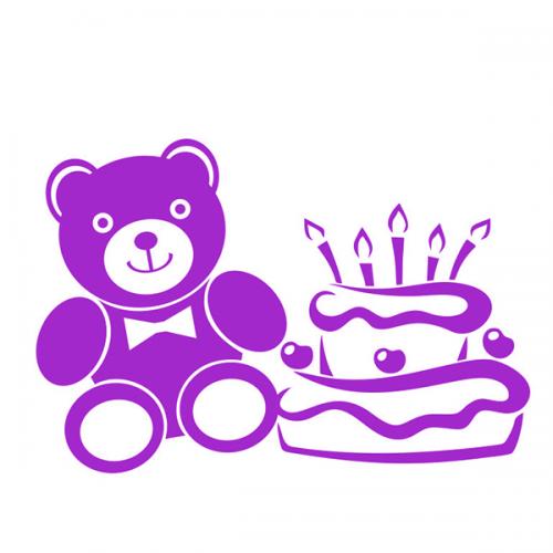 Birthday Bear SVG Cuttable Files