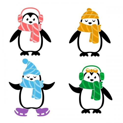 Penguin With Scarf SVG Clipart Designs - Apex