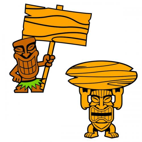 Hawaiian Tribal Tiki Style Statue SVG Cuttable Files