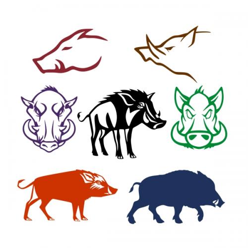 Wild Boar Pack SVG Cuttable Designs