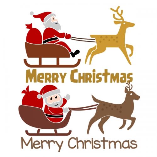 Merry Christmas and Santa Claus SVG Cuttable Designs