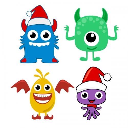 Christmas Monsters SVG Cuttable Designs