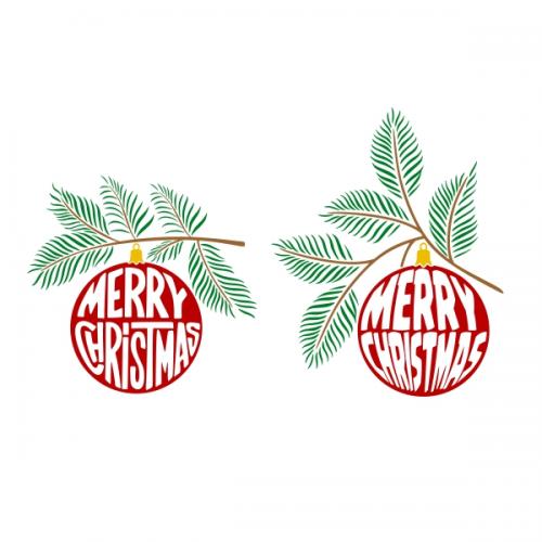 Merry Christmas Ornament SVG Cuttable Designs