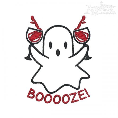 Ghost Boooze Boo Embroidery Designs