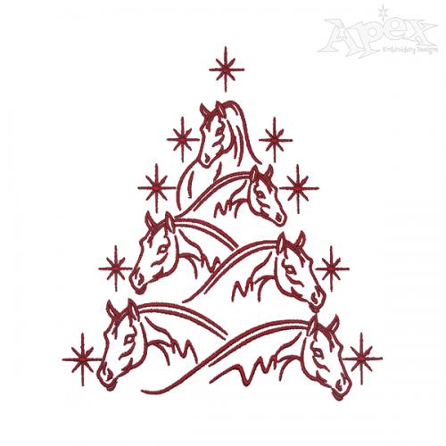 Horse Christmas Tree Embroidery Designs