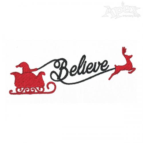 Christmas Believe Embroidery Designs