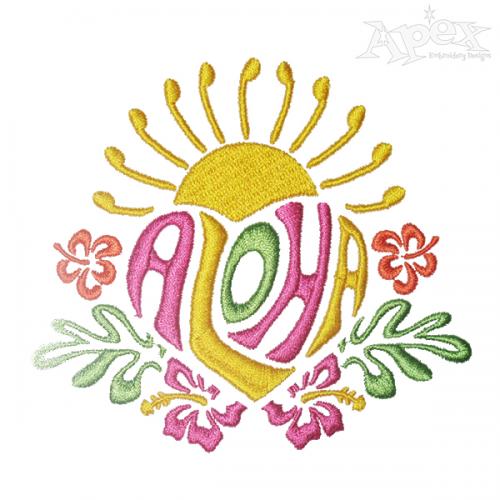 Colorful Hawaii Aloha Embroidery Designs