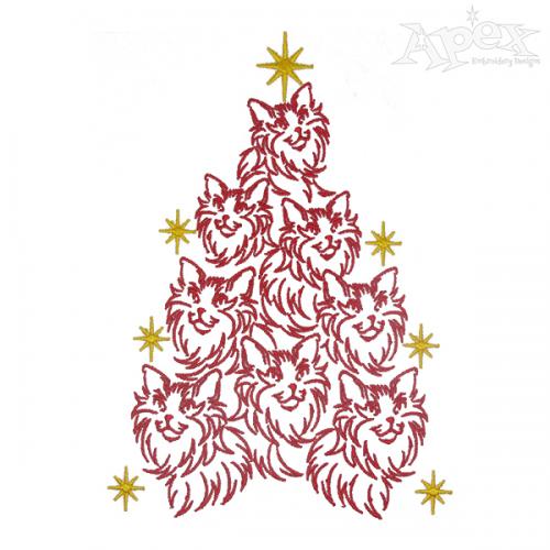 Cat Christmas Tree Embroidery Designs