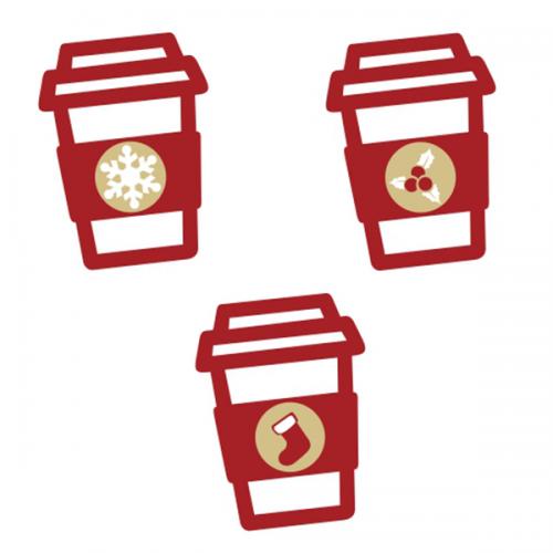 Christmas Coffee Cup Cuttable Files