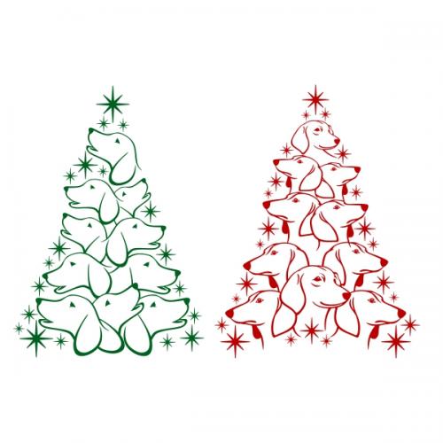 Dachshund Christmas Tree SVG Cuttable Designs