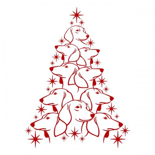 Dachshund Christmas Tree SVG Cuttable Designs