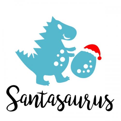 Santasaurus Dinosaur SVG Cuttable Files