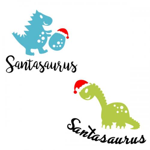 Santasaurus Dinosaur SVG Cuttable Files