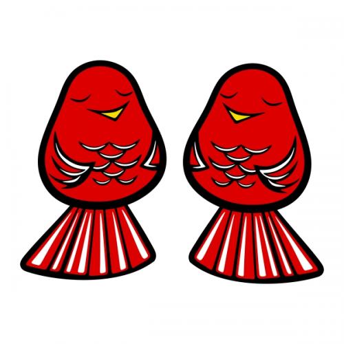 Happy Red Bird Couple SVG Cuttable Designs