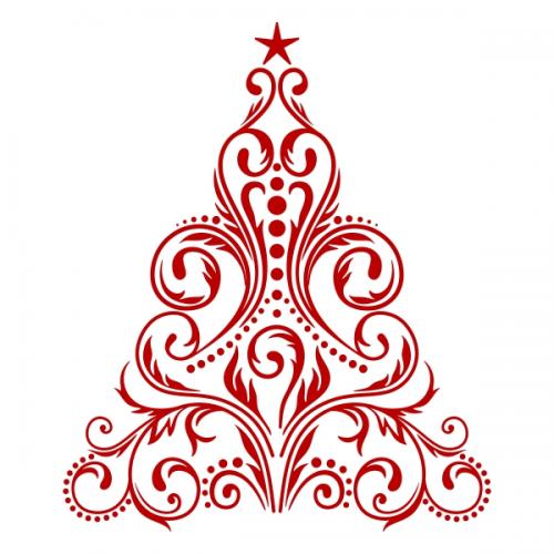 Floral Christmas Tree Cuttable Design | Apex Embroidery Designs ...