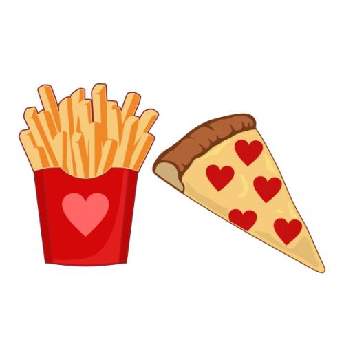 Fast Food Love SVG Cuttable Designs