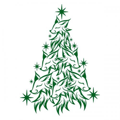 Fox Christmas Tree SVG Cuttable Designs
