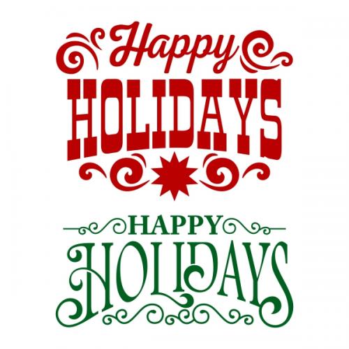 Happy Holidays SVG Cuttable Designs