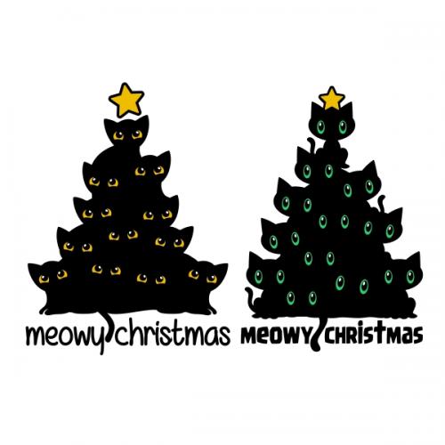 Meow Christmas Tree SVG Cuttable Designs