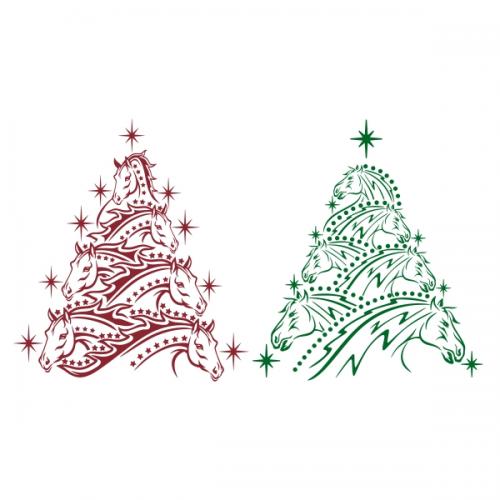 Horse Christmas Tree SVG Cuttable Designs