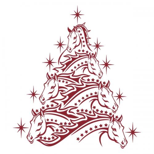 Horse Christmas Tree SVG Cuttable Designs