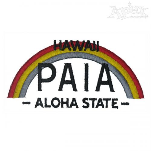 Hawai Paia Rainbow Embroidery Designs