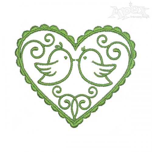 Bird Heart Embroidery Designs