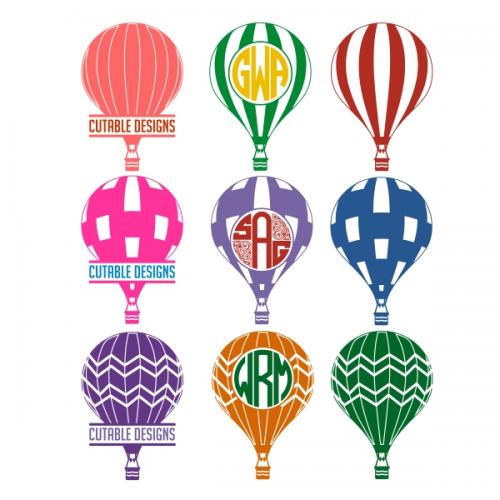 Balloon Monogram Pack SVG Cuttable Frames and Designs