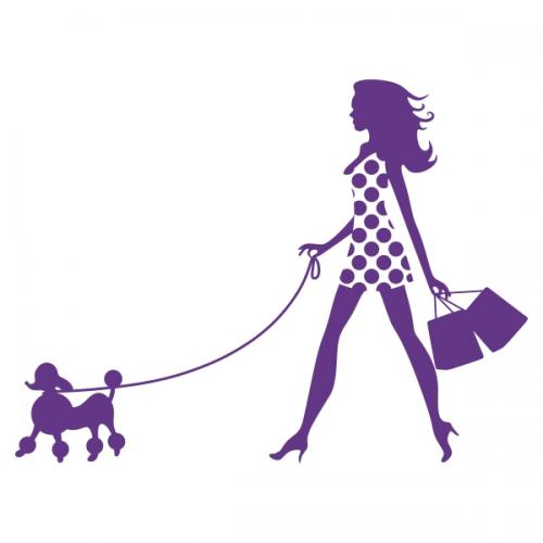 Girl With Poodle SVG Cuttable Designs