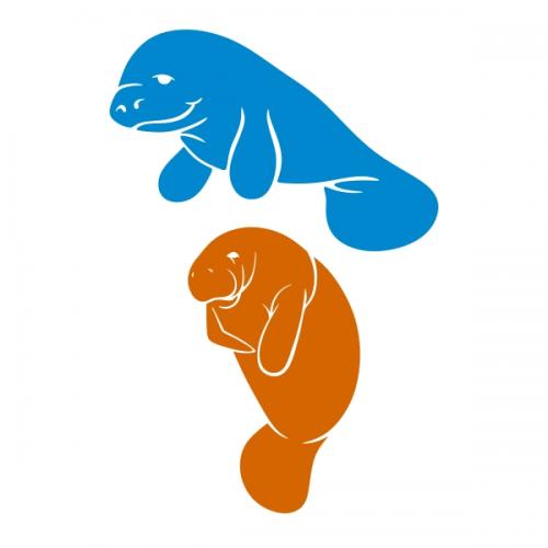 Manatee SVG Clipart Vector Design - Apex