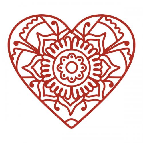 Mandala Heart SVG Cuttable Designs