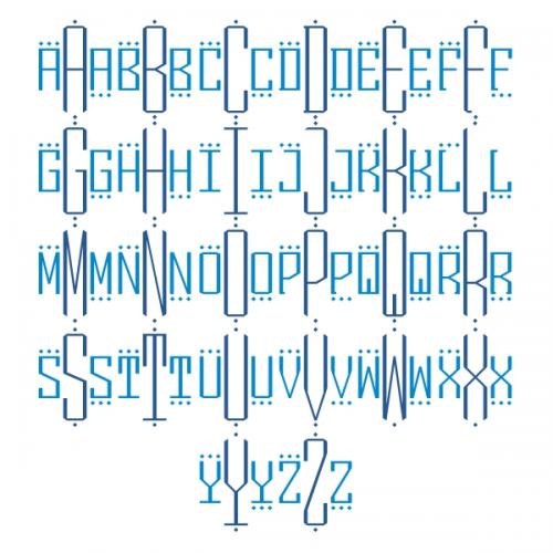 Square Monogram SVG Cuttable Fonts