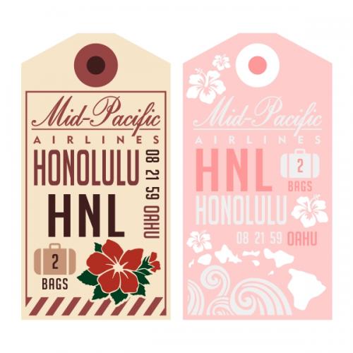 Hawaii Luggage Tag SVG Cuttable Designs