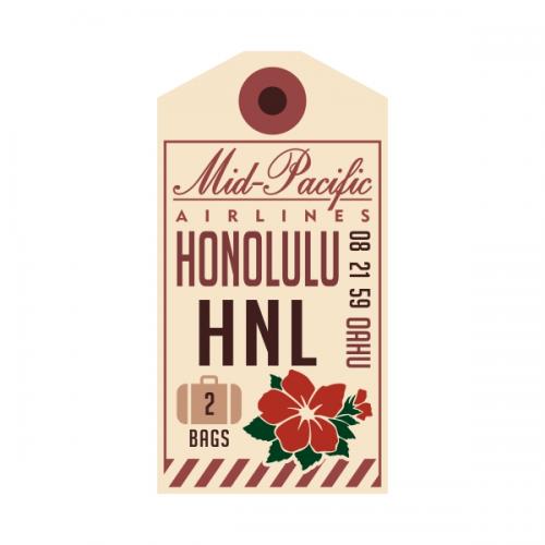 Hawaii Luggage Tag SVG Cuttable Designs
