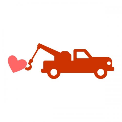 Heart Tow Truck SVG Cuttable Designs