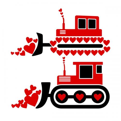 Valentine Tractor Cuttable SVG Designs