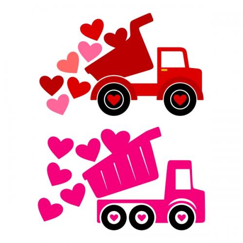 Valentine Love Truck Cuttable SVG Designs