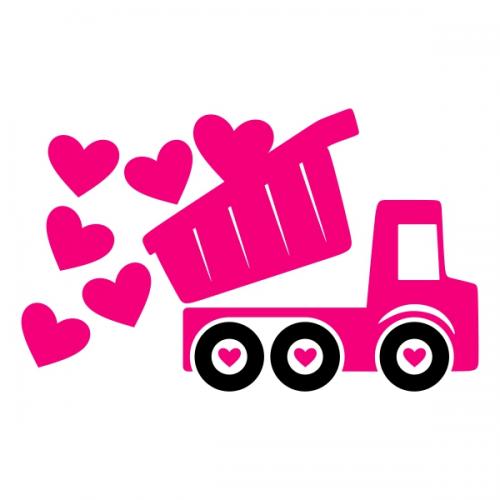 Valentine Love Truck Cuttable SVG Designs