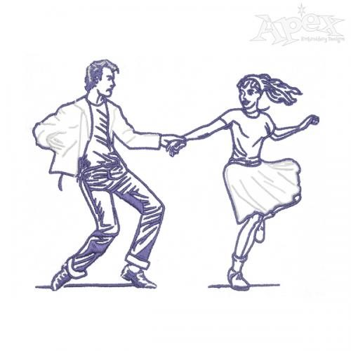 Dancing Couple Embroidery Designs