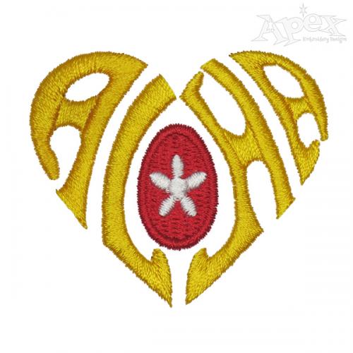 Aloha Heart Embroidery Design