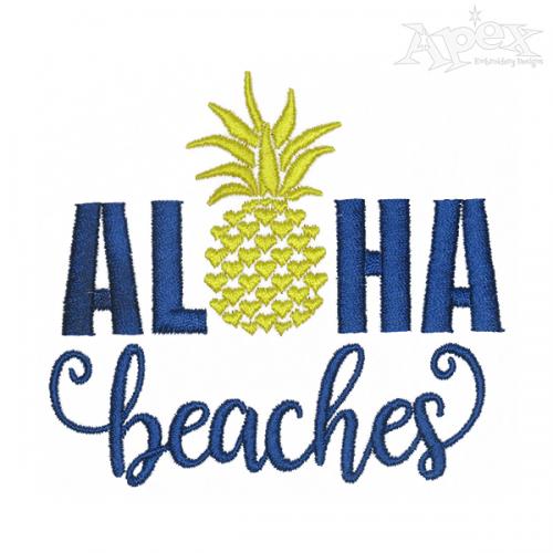 Aloha Beaches Embroidery Design